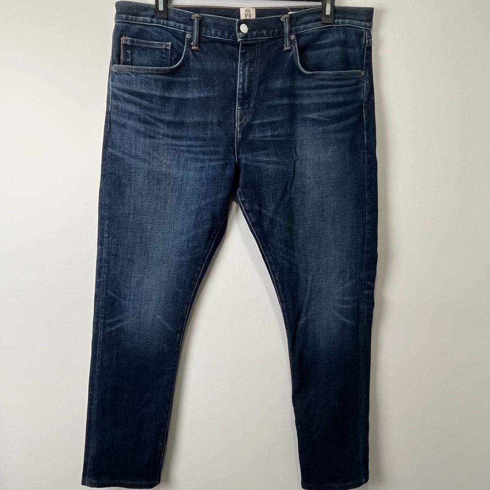 Hiroshi Kato Jeans Mens 38x30 Blue The Scissors Slim Tapered Jett Wash Denim